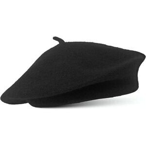 French Wool Beret Hat - Classic Stretchable - One Size Fits Most - Solid Color